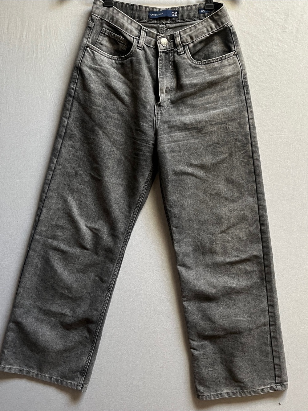 Tokyo Talkies Size 28 Washed Gray Dad Fit Straight Leg High Rise Denim Jeans